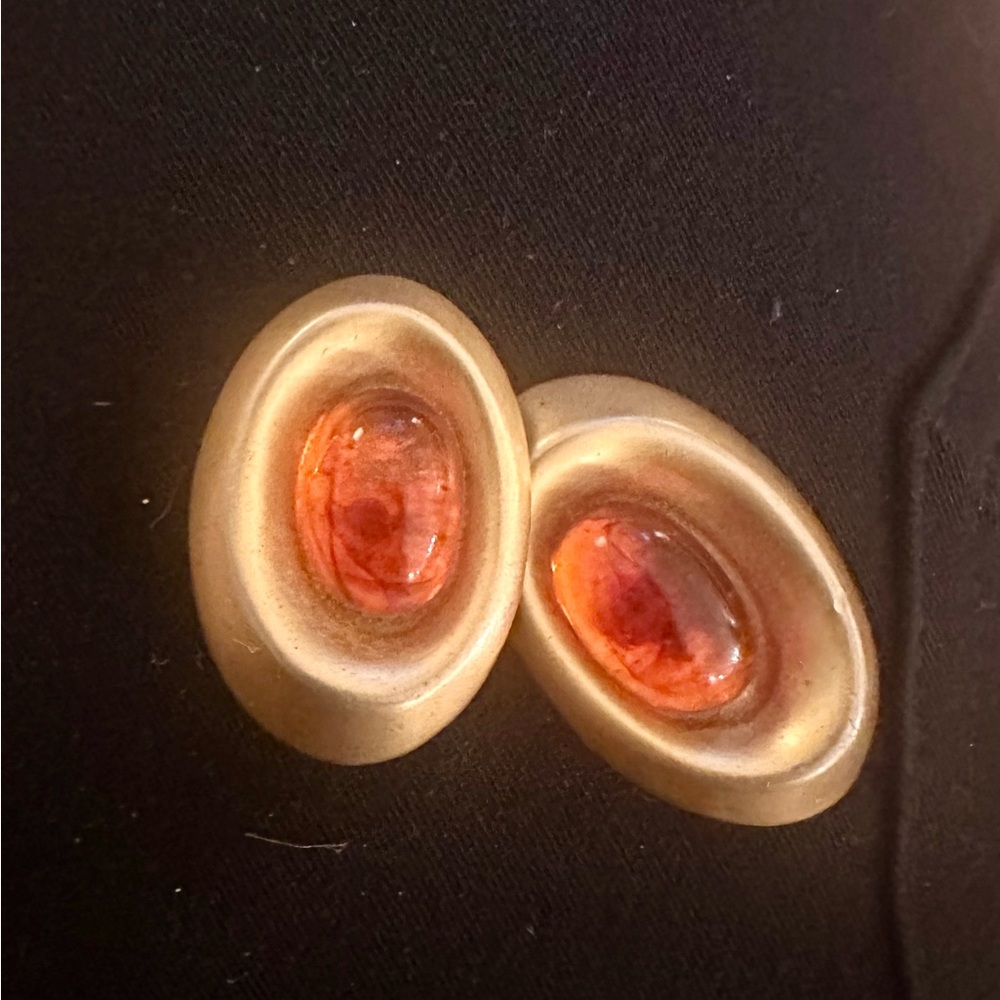 Elegant Amber Gold Earrings